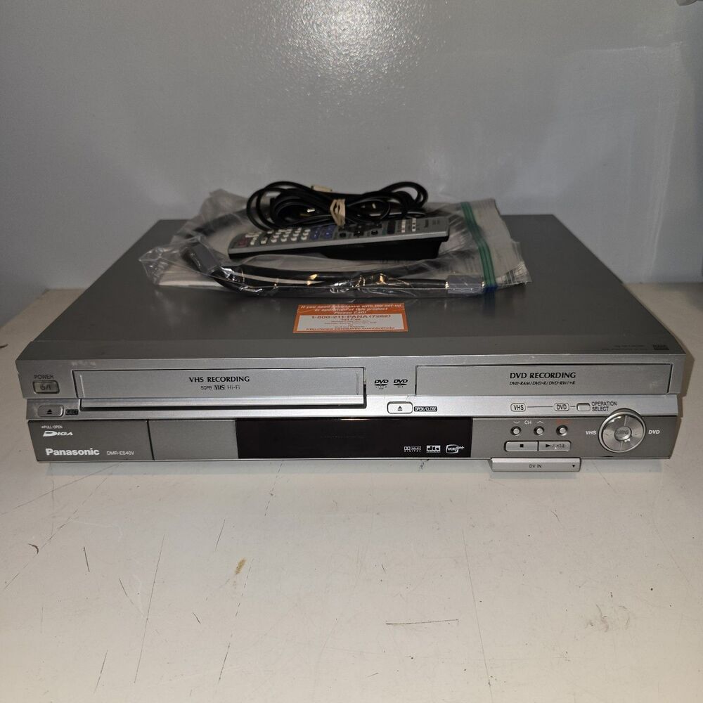 Panasonic DMR-ES40V VCR DVD Recorder Combo Player w/ Remote, Manual +Cord WORKS